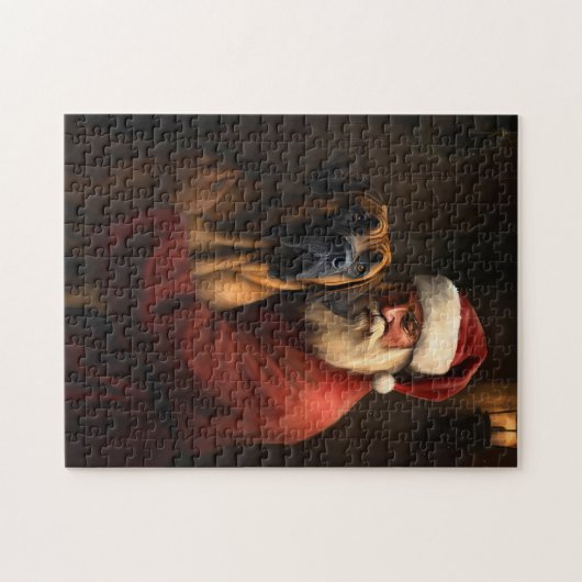 Rhodesian Ridgeback Weihnachtsfeiertag Puzzle (Horizontal)