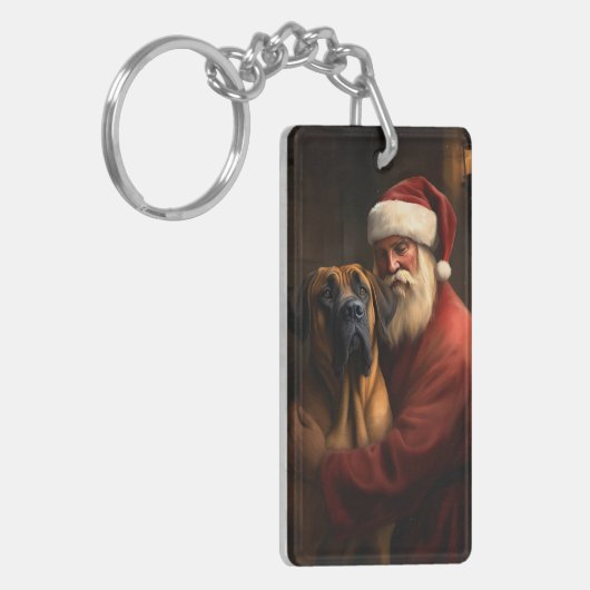 Rhodesian Ridgeback Weihnachtsfeiertag Schlüsselanhänger (Vorderseite links)