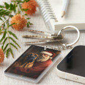 Rhodesian Ridgeback Weihnachtsfeiertag Schlüsselanhänger (Vorderseite rechts)