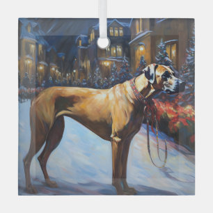 Rhodesian Ridgeback Weihnachtsfestzeit Ornament Aus Glas