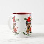 Rhodesian Ridgeback Weihnachtsgeschenke Zweifarbige Tasse (Vorderseite Links)