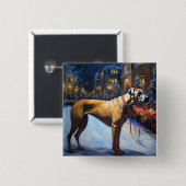 Rhodesian Ridgeback Weihnachtssaison Button (Vorne & Hinten)