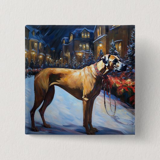 Rhodesian Ridgeback Weihnachtssaison Button (Vorderseite)