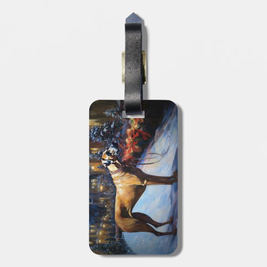 Rhodesian Ridgeback Weihnachtssaison Gepäckanhänger (Rückseite vertikal)