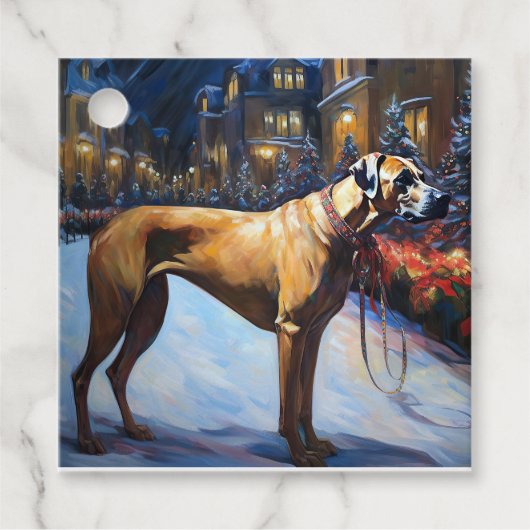 Rhodesian Ridgeback Weihnachtssaison Geschenkanhänger (Vorderseite)