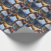 Rhodesian Ridgeback Weihnachtssaison Geschenkpapier (Ecke)