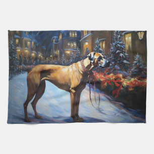 Rhodesian Ridgeback Weihnachtssaison Geschirrtuch