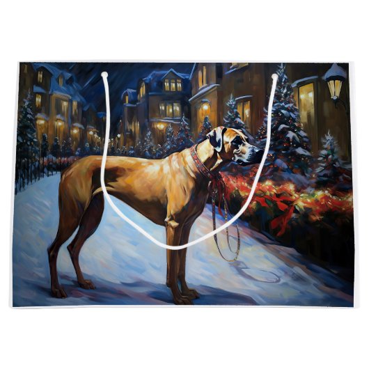 Rhodesian Ridgeback Weihnachtssaison Große Geschenktüte (Vorderseite)