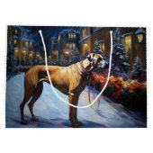 Rhodesian Ridgeback Weihnachtssaison Große Geschenktüte (Rückseite)