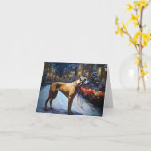 Rhodesian Ridgeback Weihnachtssaison Karte (Gelbe Blume)