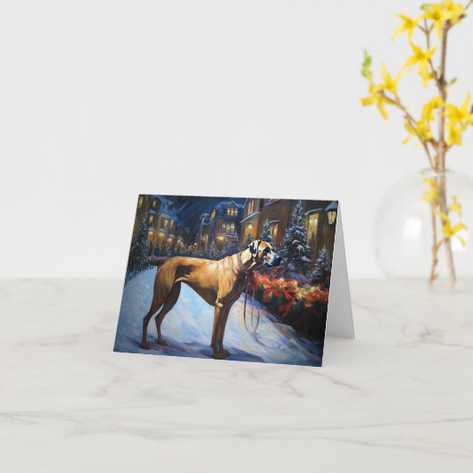 Rhodesian Ridgeback Weihnachtssaison Karte (Gelbe Blume)