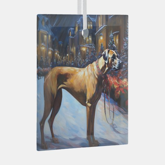 Rhodesian Ridgeback Weihnachtssaison Ornament Aus Glas (Vorderseite Rechts)