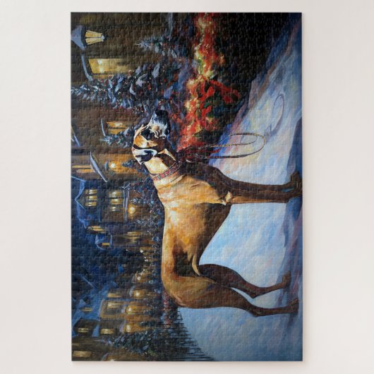 Rhodesian Ridgeback Weihnachtssaison Puzzle (Vertikal)