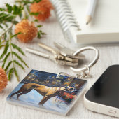 Rhodesian Ridgeback Weihnachtssaison Schlüsselanhänger (Vorderseite rechts)