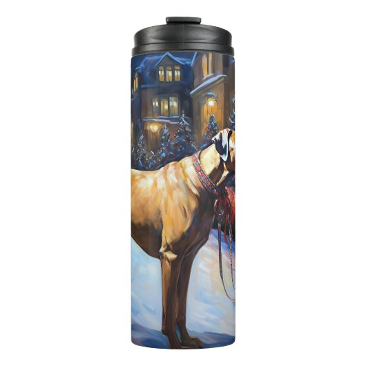 Rhodesian Ridgeback Weihnachtssaison Thermosbecher (Vorderseite)