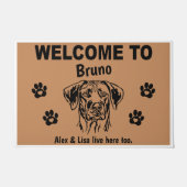 Rhodesian Ridgeback Welcome Personalized Custom Fußmatte (Vorderseite)