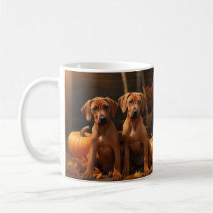 Rhodesian Ridgeback Welpe Herbstfreude Kürbis Kaffeetasse