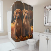 Rhodesian Ridgeback Welppy Autumn Delight Pumpkin Duschvorhang (Beispiel)