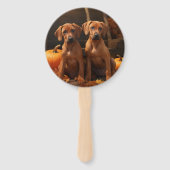 Rhodesian Ridgeback Welppy Autumn Delight Pumpkin Fächer (Vorderseite)