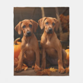 Rhodesian Ridgeback Welppy Autumn Delight Pumpkin Fleecedecke (Vorderseite)