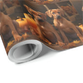 Rhodesian Ridgeback Welppy Autumn Delight Pumpkin Geschenkpapier (Rolleneckpunkt)