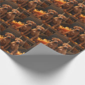 Rhodesian Ridgeback Welppy Autumn Delight Pumpkin Geschenkpapier (Ecke)