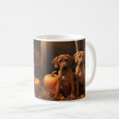 Rhodesian Ridgeback Welppy Autumn Delight Pumpkin Kaffeetasse (VorderseiteRechts)