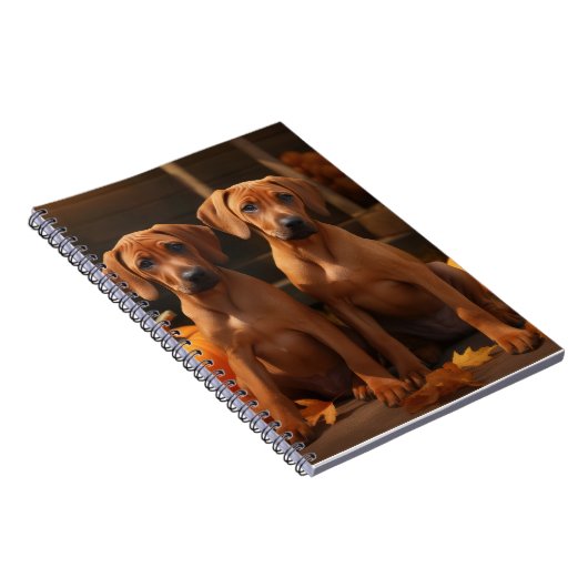 Rhodesian Ridgeback Welppy Autumn Delight Pumpkin Notizblock (Rechte Seite)
