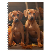 Rhodesian Ridgeback Welppy Autumn Delight Pumpkin Notizblock (Vorderseite)