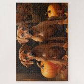 Rhodesian Ridgeback Welppy Autumn Delight Pumpkin Puzzle (Vertikal)