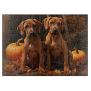 Rhodesian Ridgeback Welppy Autumn Delight Pumpkin Schneidebrett
