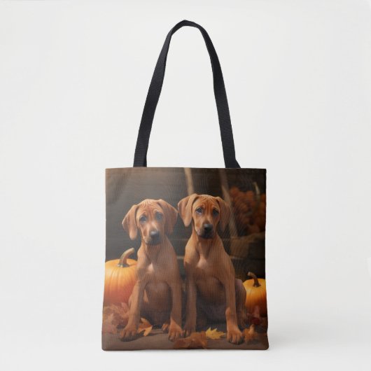 Rhodesian Ridgeback Welppy Autumn Delight Pumpkin Tasche (Vorderseite)