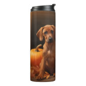 Rhodesian Ridgeback Welppy Autumn Delight Pumpkin Thermosbecher (Nach links gedreht)