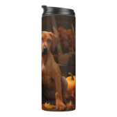 Rhodesian Ridgeback Welppy Autumn Delight Pumpkin Thermosbecher (Nach rechts gedreht)