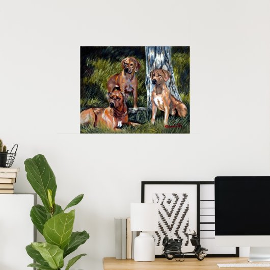 Rhodesian Ridgebacks Dog Portrait Poster (Heimbüro)