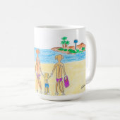 Rhodesian Ridgebacks gehen zum Strand Kaffeetasse (VorderseiteRechts)