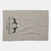 Rhodesian Ridgebacks mit Herzen und Text Geschirrtuch (Horizontal)