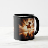 Rhodesian Ridgebacks Sunset Beach Duo Art Tasse (VorderseiteRechts)
