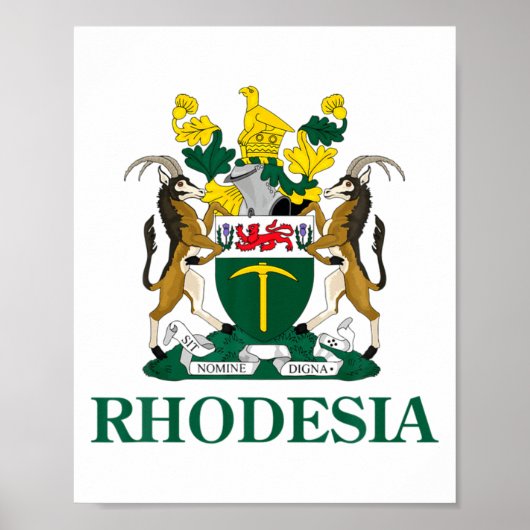 Rhodesien Wappen Simbabwe Lustig Südafrika  Poster (Vorne)