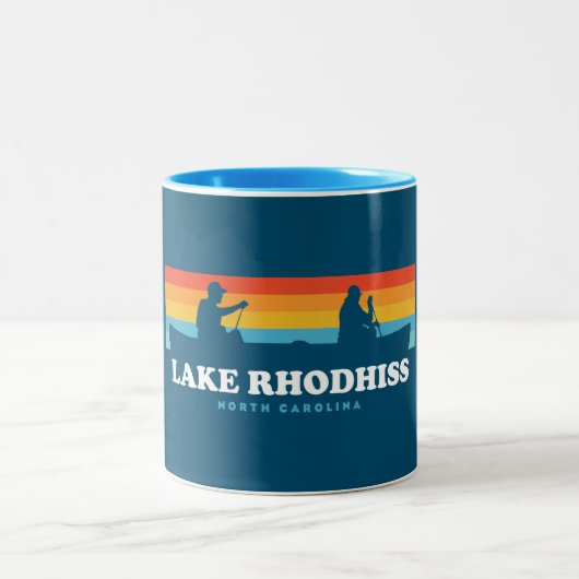 Rhodhiss North Carolina Canoe Zweifarbige Tasse (Mittel)