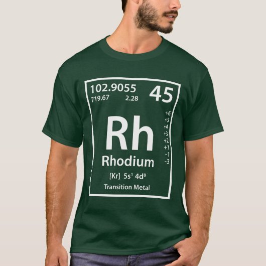 Rhodium-Element (weiß) T-Shirt (Vorderseite)