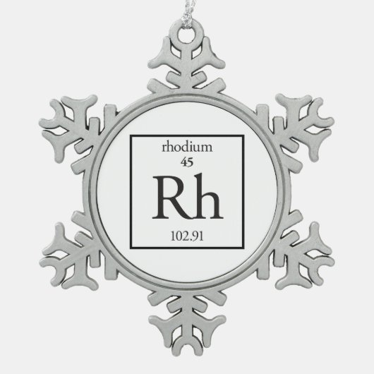 Rhodium Schneeflocken Zinn-Ornament (Vorderseite)