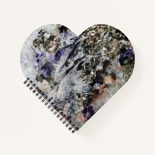 Rhodochrosite Pyrite Fluorit Quartz Tourmaline Notizblock (Vorderseite)