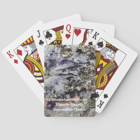 Rhodochrosite Pyrite Fluorit Quartz Tourmaline Spielkarten (Rückseite)