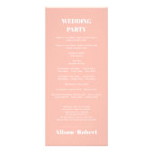 Rhododedron peach-pink flowers wedding program werbekarte (Hinten)