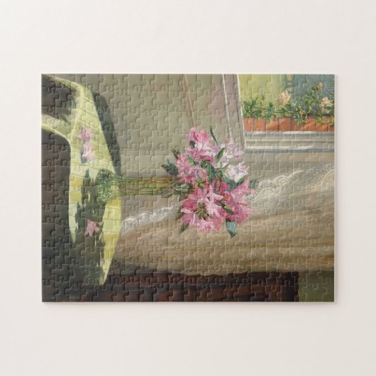 Rhododendren durch ein Fenster | Jessica Hayllar Puzzle (Horizontal)