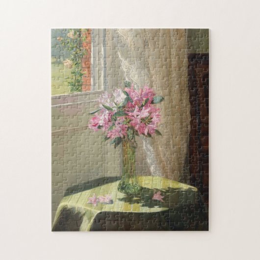 Rhododendren durch ein Fenster | Jessica Hayllar Puzzle (Vertikal)