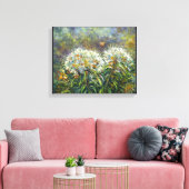 "Rhododendren und Biene" Leinwanddruck (Insitu (Wohnzimmer))