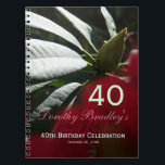 Rhododendron 40. Geburtstag Party Custom Gästebuch Notizblock<br><div class="desc">Individuell gestaltbares 40. Geburtstagsgast-Buch mit Rhododendron-Blüte. Sie können Textfarbe,  Schriftart,  Größe und Position leicht ändern,  indem Sie auf die Schaltfläche Anpassen klicken.</div>
