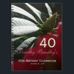 Rhododendron 40. Geburtstag Party Custom Gästebuch Notizblock<br><div class="desc">Individuell gestaltbares 40. Geburtstagsgast-Buch mit Rhododendron-Blüte. Sie können Textfarbe,  Schriftart,  Größe und Position leicht ändern,  indem Sie auf die Schaltfläche Anpassen klicken.</div>